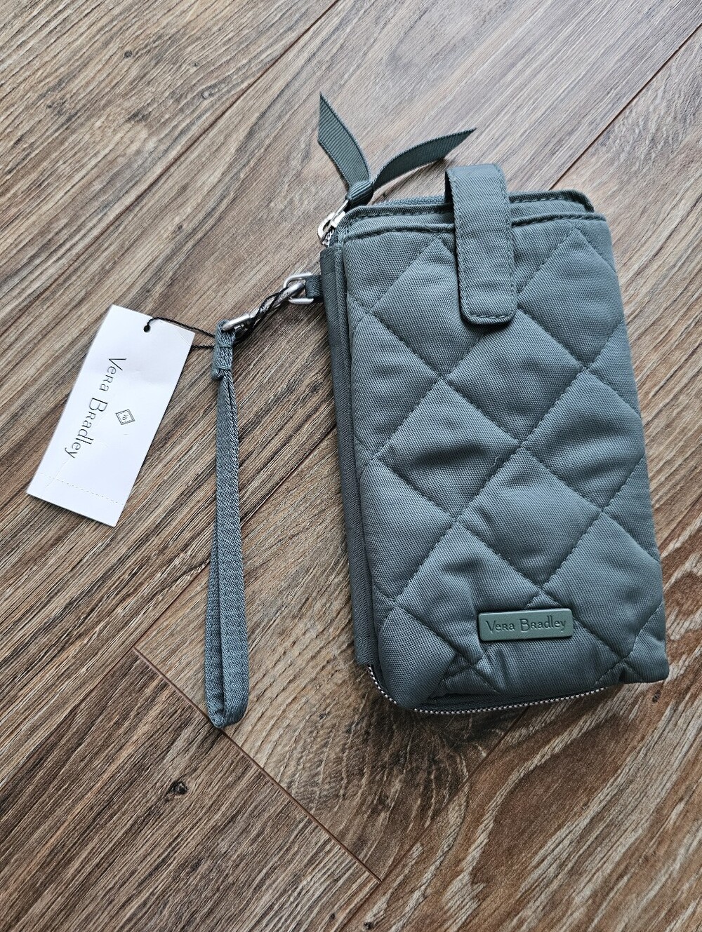 Vera Bradley Quilted Sage Green Wristlet Phone Wallet
